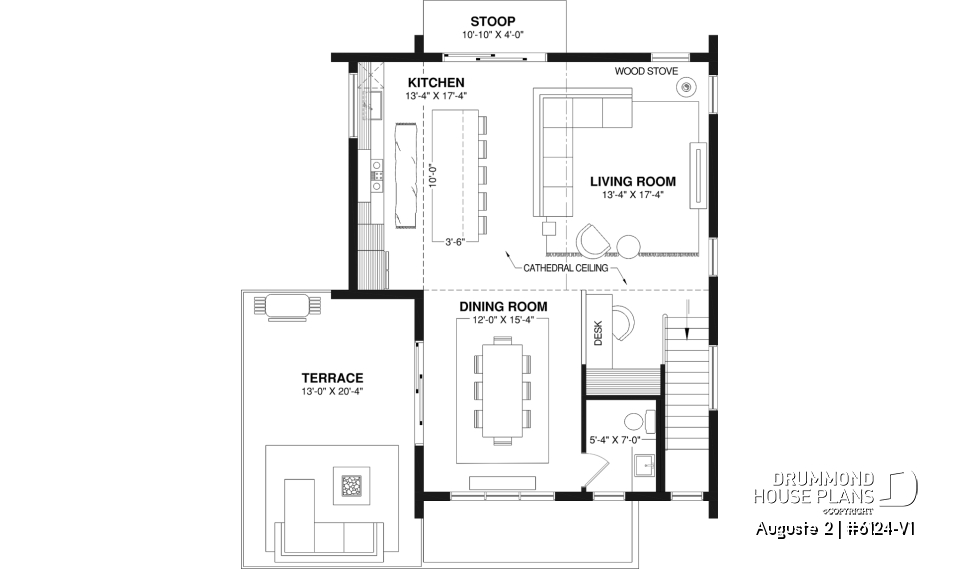 2nd level - Modern Scandinavian reverse floor plan home, 3 beds on lower floor, kitchen, dining and living on upper floor - Auguste 2