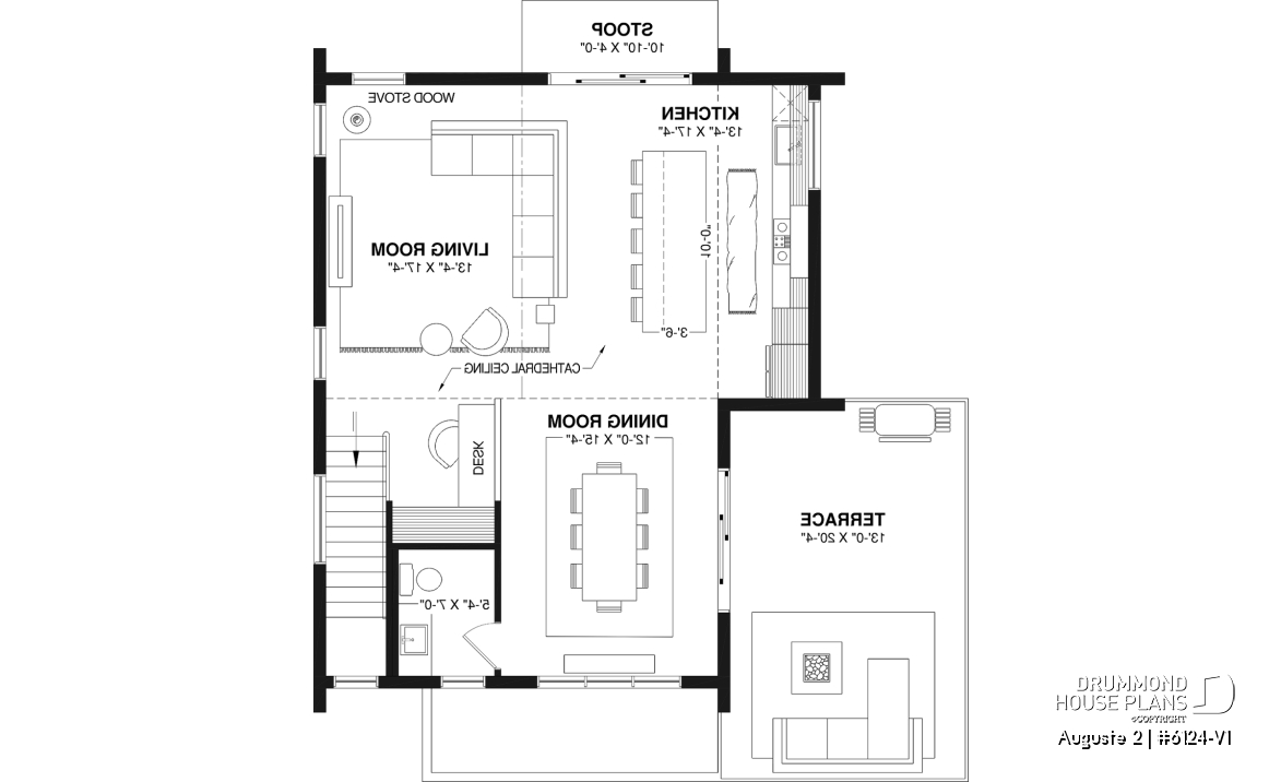 2nd level - Modern Scandinavian reverse floor plan home, 3 beds on lower floor, kitchen, dining and living on upper floor - Auguste 2