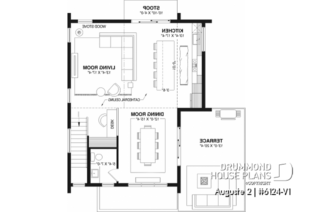 2nd level - Reverse floor plan home for panoramic view, 3 beds on lower floor, kitchen, dining and living on upper floor - Auguste 2