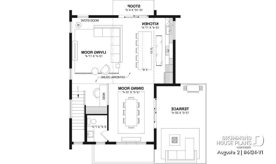 2nd level - Modern Scandinavian reverse floor plan home, 3 beds on lower floor, kitchen, dining and living on upper floor - Auguste 2