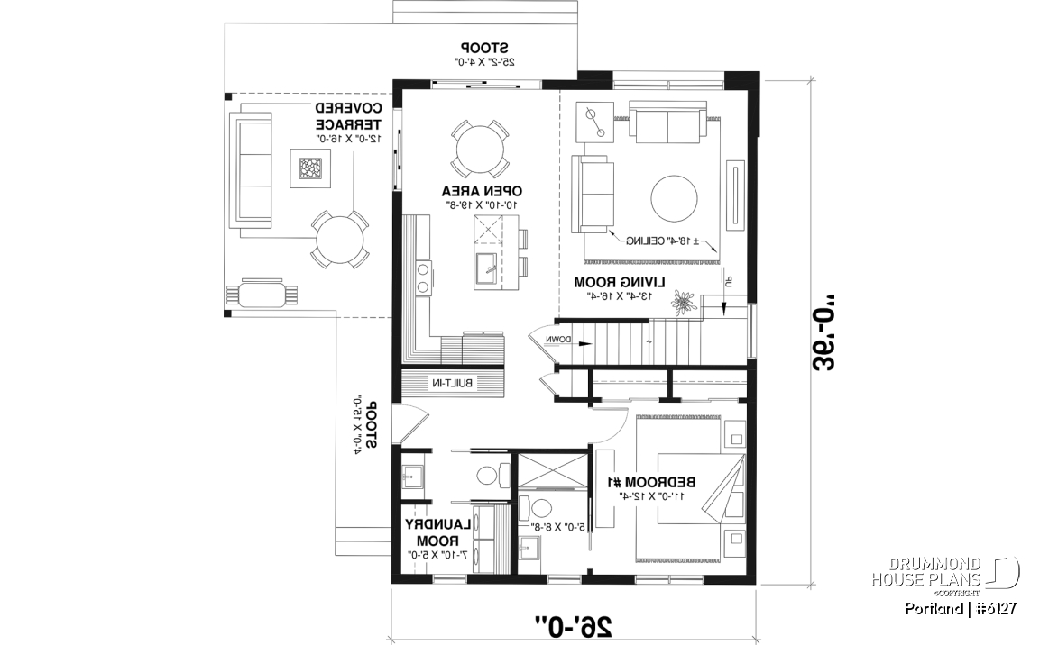 1st level - Scandinavian-style home design featuring Maibec red cedar siding. - Portland