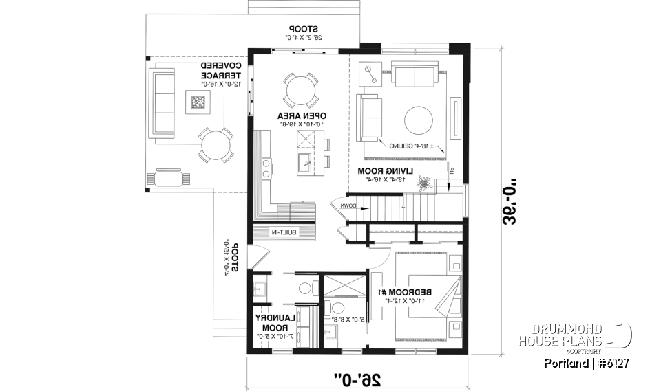 1st level - Scandinavian-style home design featuring Maibec red cedar siding. - Portland