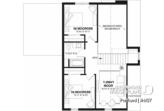 2nd level of house plan 6127 2nd level - Scandinavian-style home design featuring Maibec red cedar siding. - Portland