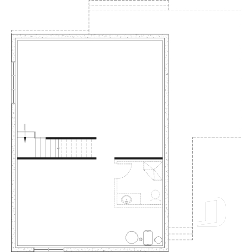 Unfinished basement - Scandinavian-style home design featuring Maibec red cedar siding. - Portland