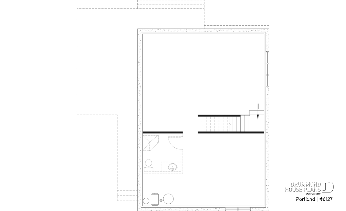 Unfinished basement - Scandinavian-style home design featuring Maibec red cedar siding. - Portland