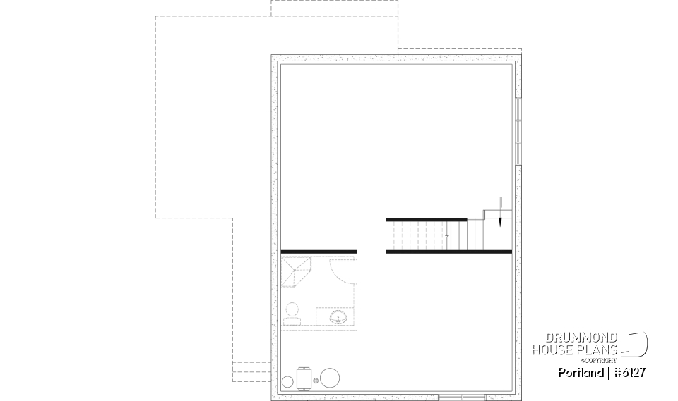 Unfinished basement - Scandinavian-style home design featuring Maibec red cedar siding. - Portland
