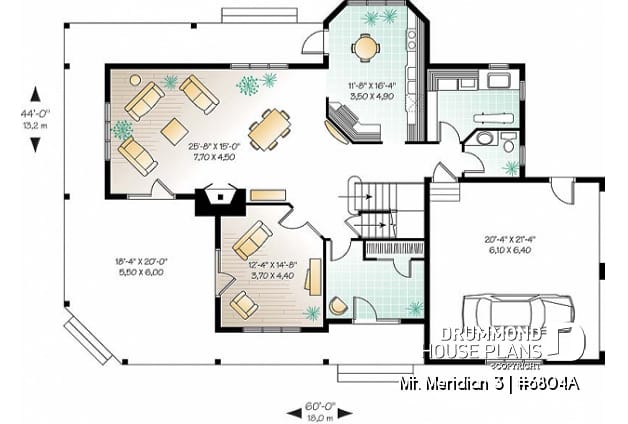 1st level - Lakefront spectacular house plan, large master suite, breakfast nook, 3 bedrooms, homeoffice, 2-car garage - Mt. Meridian 3