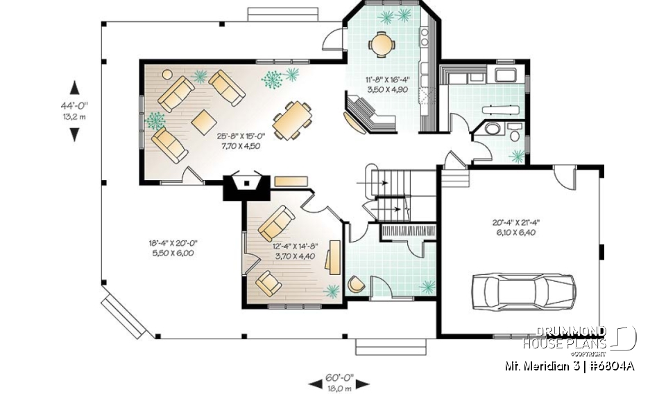1st level - Lakefront spectacular house plan, large master suite, breakfast nook, 3 bedrooms, homeoffice, 2-car garage - Mt. Meridian 3