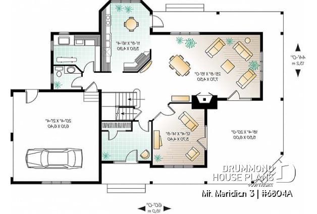 1st level - Lakefront spectacular house plan, large master suite, breakfast nook, 3 bedrooms, homeoffice, 2-car garage - Mt. Meridian 3