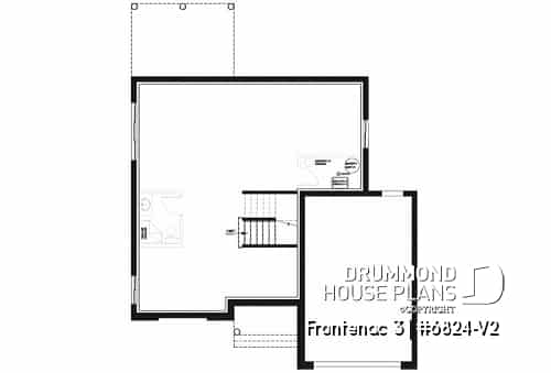 Basement - Northwest style house plan with garage, master suite, large kitchen with island & pantry, 3 beds 2.5 baths - Frontenac 3