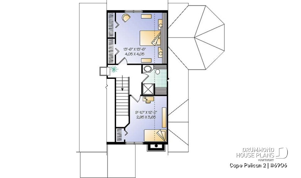 2nd level - Beautiful cottage house plan, master on main, large deck partially screened porch, unf. daylight basement - Cape Pelican 2
