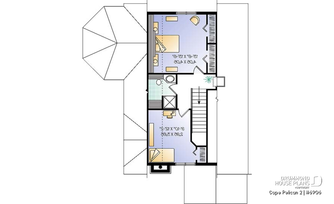 2nd level - Beautiful cottage house plan, master on main, large deck partially screened porch, unf. daylight basement - Cape Pelican 2