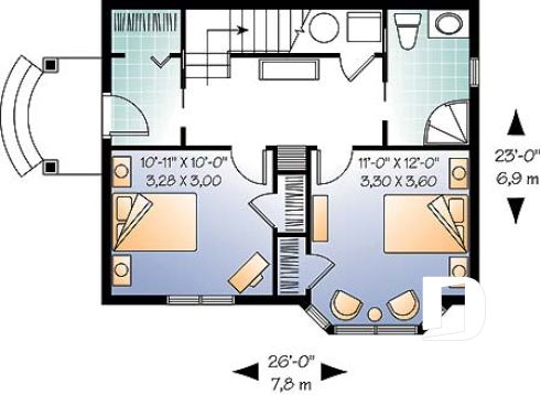 1st level - Affordable 2 bedroom cottage with reverse floor plans, great panoramic views, ideal lakefront chalet - Chamonix