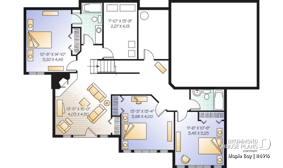 Basement - Large 4 bedroom cottage with 2 family rooms and lots of storage space - Maple Bay