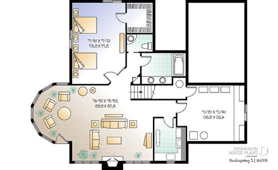 Basement - Large 2 to 4 cottage with 2 family rooms and open floor plan layout, fireplace and cathedral ceiling - Rockspring 5