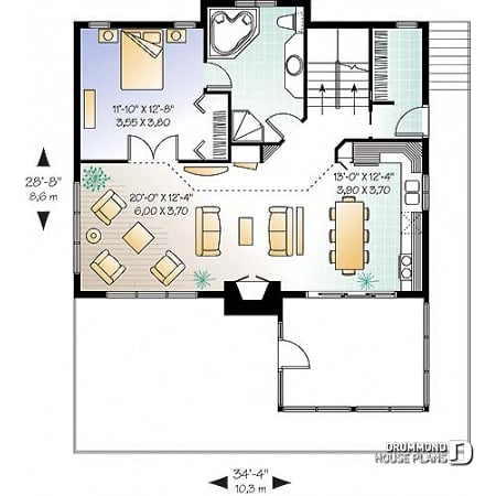 House plan 4 bedrooms, 2 bathrooms, 6922 | Drummond House Plans