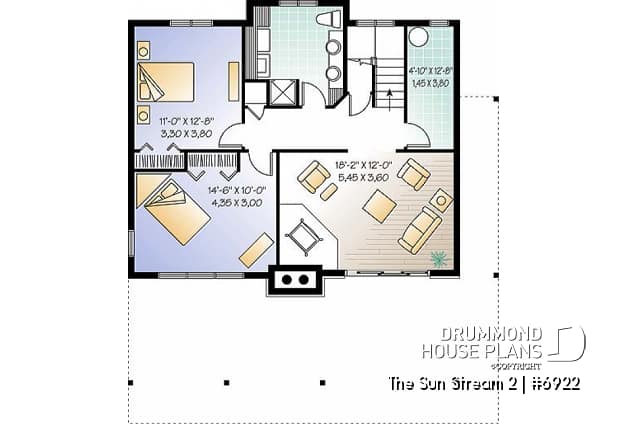 Basement - Rustic cottage plan, scandinavian style home, with open loft on mezzanine and 4 bedrooms - The Sun Stream 2