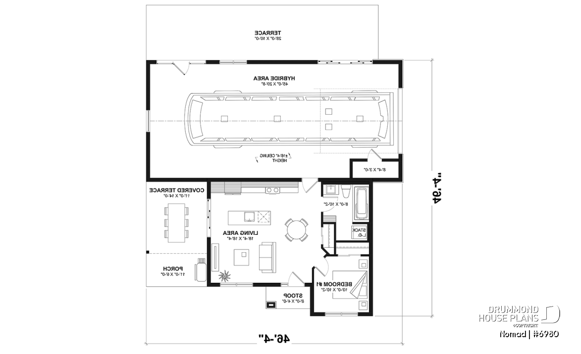 1st level - Small one bedroom house with attached RV garage, with option to convert RV garage into extra beds/baths - Nomad