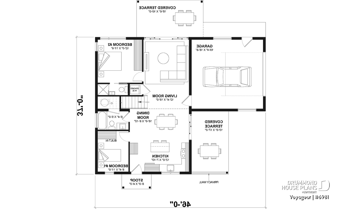 1st level option 1 - Flexible floor plans: 1 bedroom tiny house with attached RV garage OR 3 bedroom, 3 bathroom house with garage - Voyageur