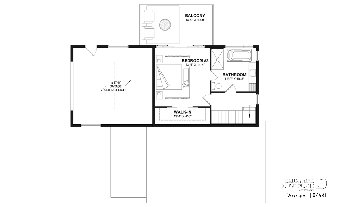 2nd level option 1 - Flexible floor plans: 1 bedroom tiny house with attached RV garage OR 3 bedroom, 3 bathroom house with garage - Voyageur