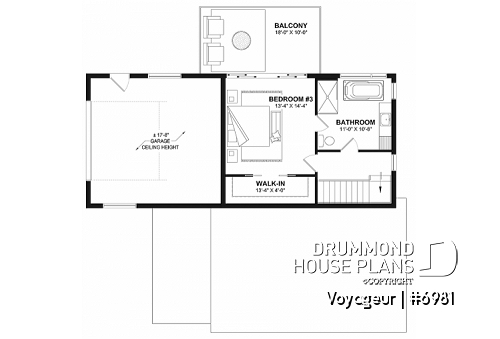 2nd level option 1 - Flexible floor plans: 1 bedroom tiny house with attached RV garage OR 3 bedroom, 3 bathroom house with garage - Voyageur