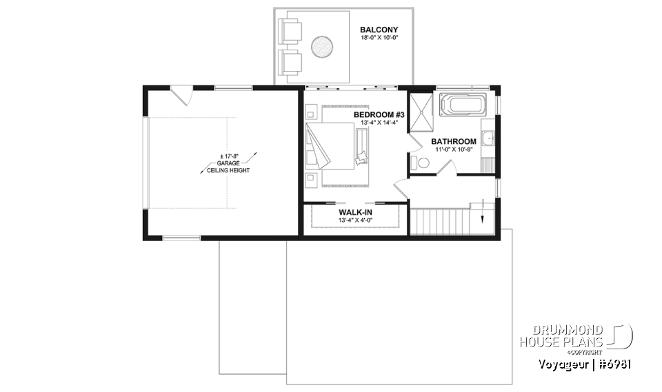 2nd level option 1 - Flexible floor plans: 1 bedroom tiny house with attached RV garage OR 3 bedroom, 3 bathroom house with garage - Voyageur