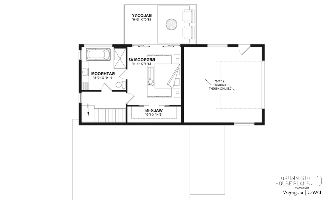 2nd level option 1 - Flexible floor plans: 1 bedroom tiny house with attached RV garage OR 3 bedroom, 3 bathroom house with garage - Voyageur