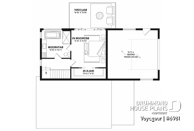 2nd level option 1 - Flexible floor plans: 1 bedroom tiny house with attached RV garage OR 3 bedroom, 3 bathroom house with garage - Voyageur
