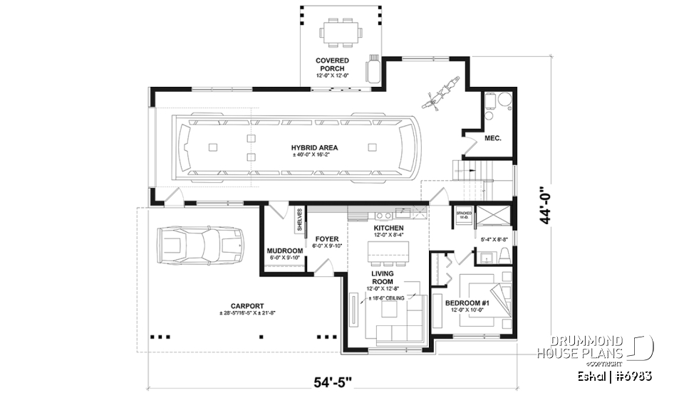 1st level - Modern one bedroom home with attached RV garage and single and four bedroom garage option - Eskal
