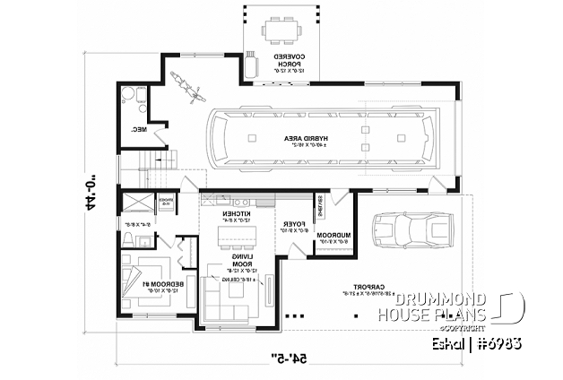 1st level - Modern one bedroom home with attached RV garage and single and four bedroom garage option - Eskal
