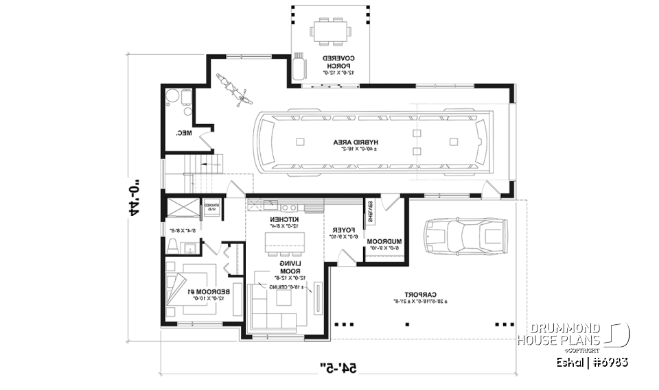 1st level - Modern one bedroom home with attached RV garage and single and four bedroom garage option - Eskal