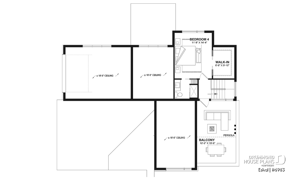 2nd level option 1 - Modern one bedroom home with attached RV garage and single and four bedroom garage option - Eskal