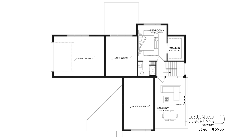 2nd level option 1 - Modern one bedroom home with attached RV garage and single and four bedroom garage option - Eskal