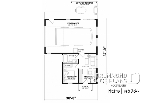 1st level - Small Modern house with 28'8'' x 18'8'' size VR garage and several floor layout options - Halte