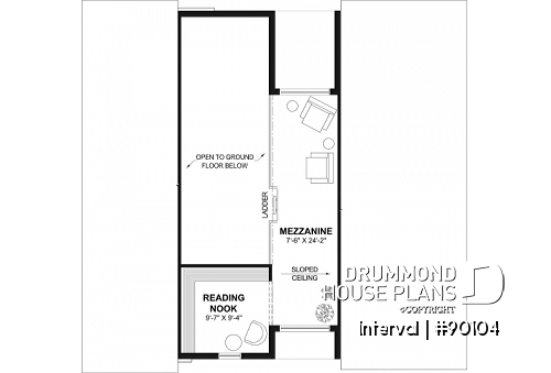 Bonus space - Environmentally friendly house plan, 1 to 4 beds, den, fireplace, mezzanine, optional finished basement ($) - Interval