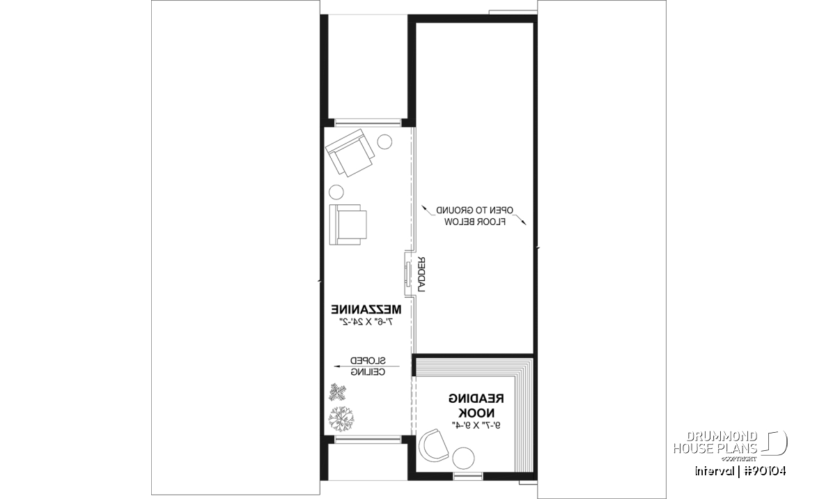 Bonus space - Environmentally friendly house plan, 1 to 4 beds, den, fireplace, mezzanine, optional finished basement ($) - Interval