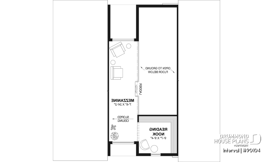 Bonus space - Environmentally friendly house plan, 1 to 4 beds, den, fireplace, mezzanine, optional finished basement ($) - Interval