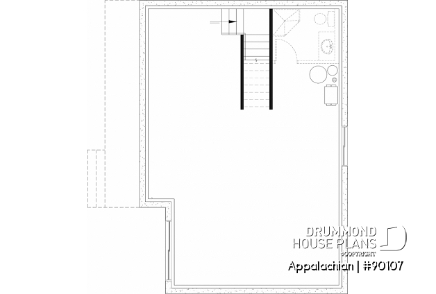 Unfinished basement - Side entrance, panoramic view at front, 1 to 3 beds, covered side porch, optional finished basement ($) - Appalachian