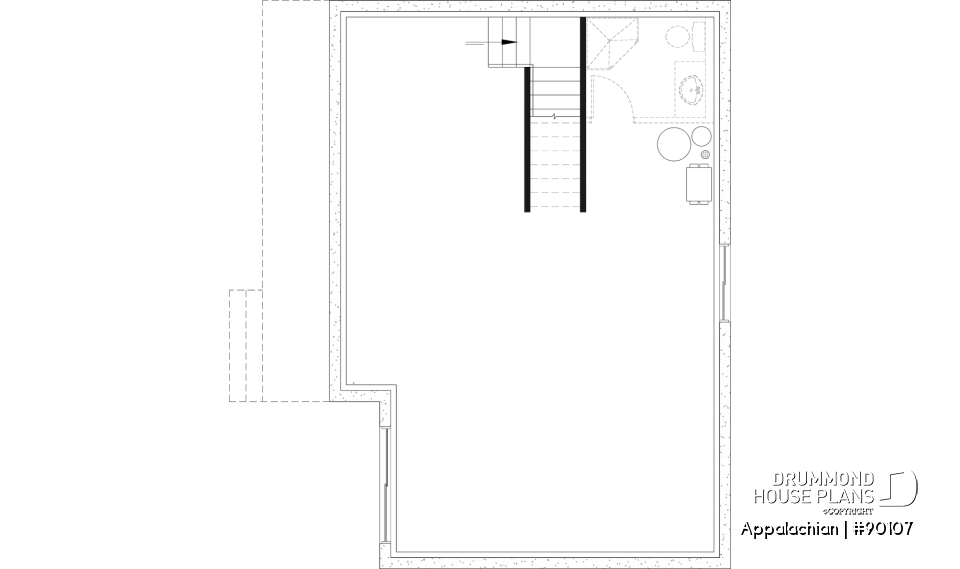 Unfinished basement - Side entrance, panoramic view at front, 1 to 3 beds, covered side porch, optional finished basement ($) - Appalachian