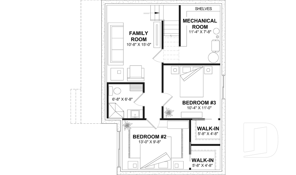 Unfinished basement (Optional $) -  - Appalachian