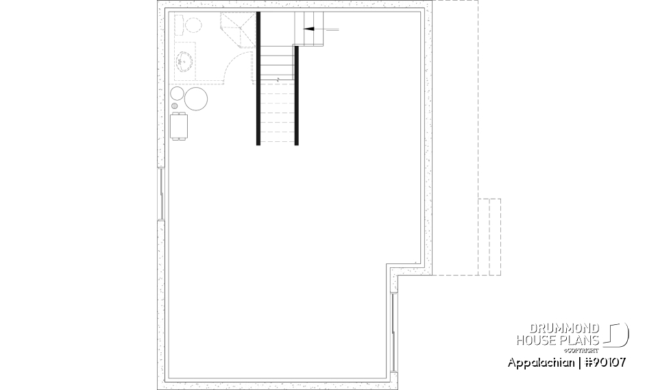 Unfinished basement - Side entrance, panoramic view at front, 1 to 3 beds, covered side porch, optional finished basement ($) - Appalachian