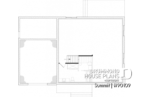 Unfinished basement - Modern eco-friendly house plan with a greehouse and a private master bedroom and home office on second floor - Summit