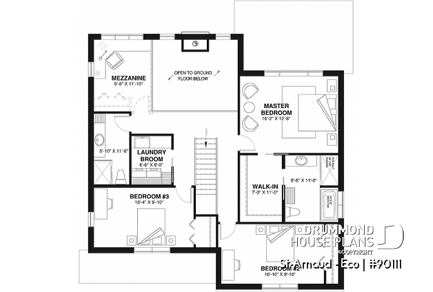 House Plan 4 Bedrooms 2 5 Bathrooms Garage 90111 Drummond House Plans