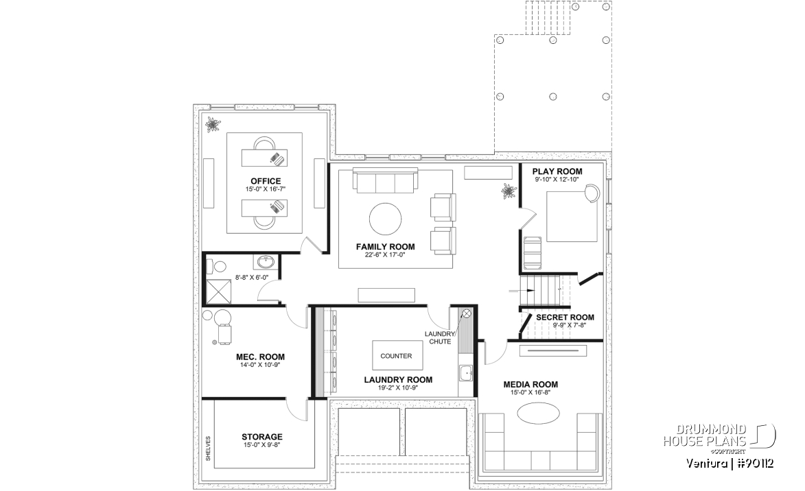 Finished basement (Optional $) - Magnificient eco-friendly Farmhouse, 4+ beds, 2 kitchen islands, playroom, gym, optional finished basement ($) - Ventura