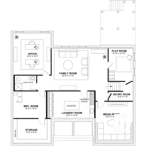 Finished basement (Optional $) - Magnificient eco-friendly Farmhouse, 4+ beds, 2 kitchen islands, playroom, gym, optional finished basement ($) - Ventura