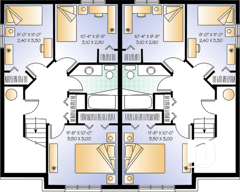 Basement - Traditional 3 bedroom duplex house plan, spacious family room,  laundry on main floor, split entry - Homewood