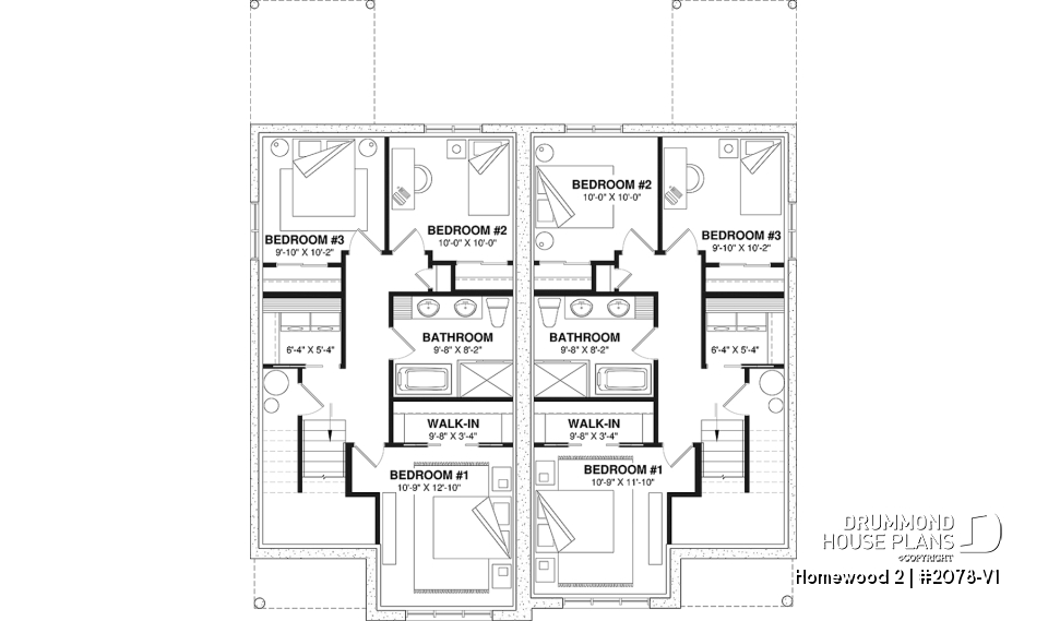Basement - Semi detached, 3 bedroom, 2 bathroom house plan with laudry room on main, open concept, large kitchen - Homewood 2