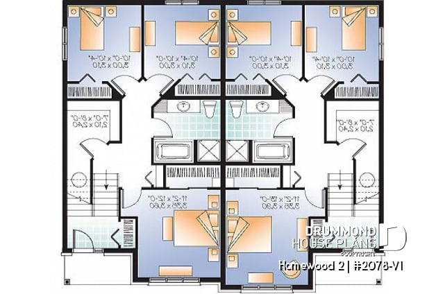 Basement - Semi detached, 3 bedroom, 2 bathroom house plan with laudry room on main, open concept, large kitchen - Homewood 2