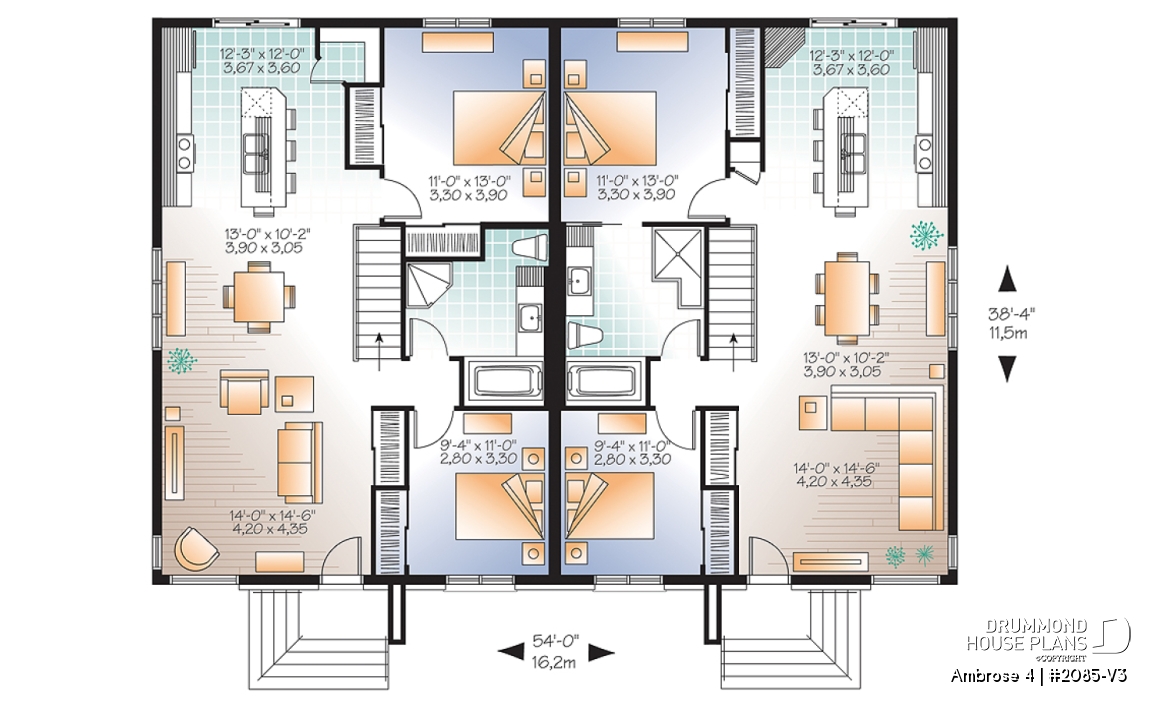 1st level - Semi-detached 4 bedroom, contemporary single storey  - Ambrose 4