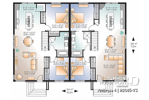 1st level - Semi-detached 4 bedroom, contemporary single storey  - Ambrose 4